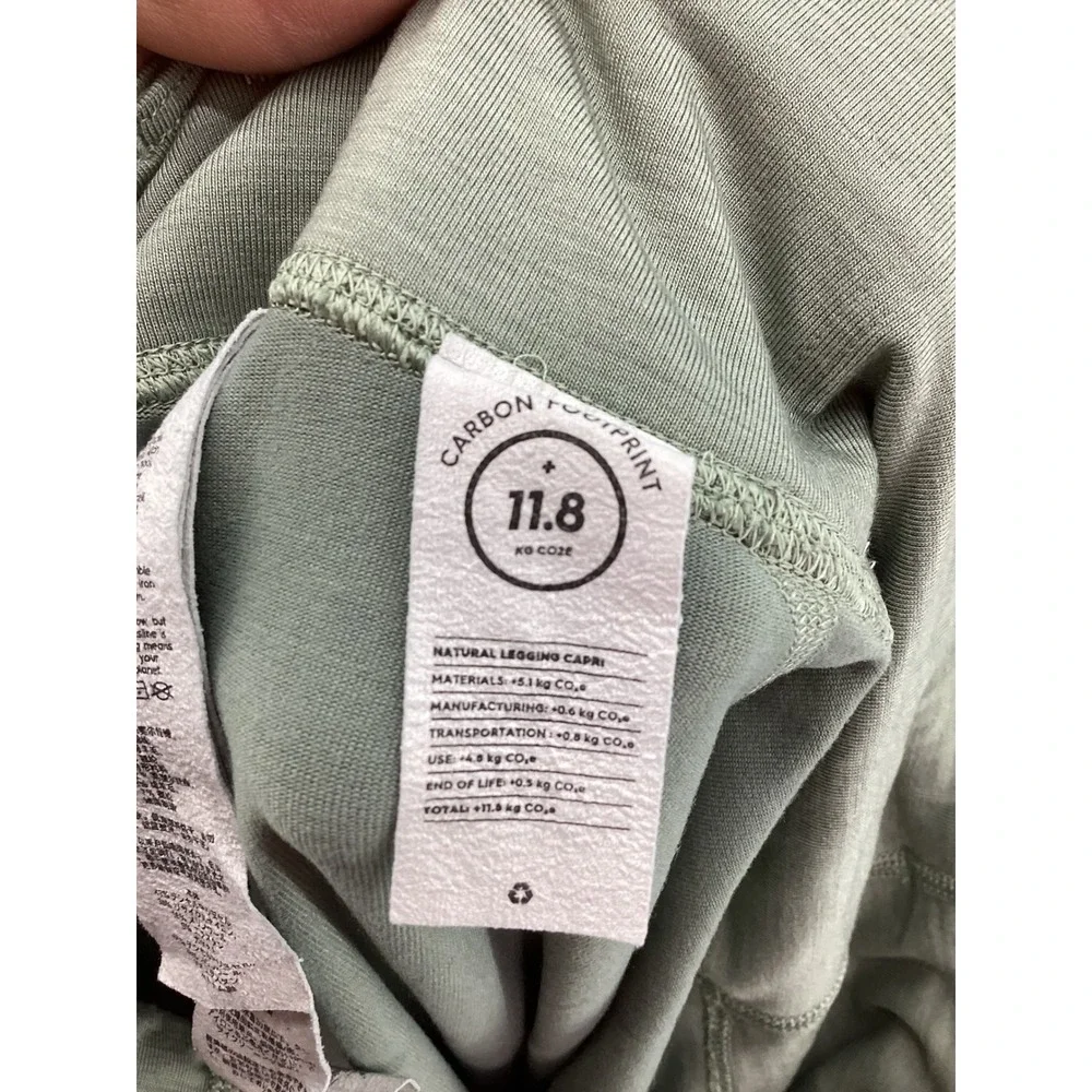 Allbirds Natural Legging Capri Sage Green Merino Wool Blend Size M Activewear